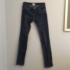 Blue denim skinny jeans